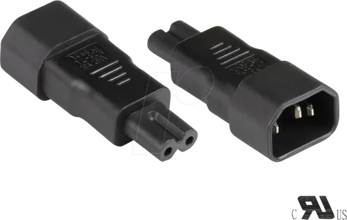 GC PA-1470S - Netzadapter, Kaltgerätestecker, C14, C7, schwarz