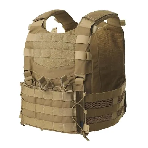 Helikon-Tex Guardian Military Set - Coyote Plattenträger - Robuste Weste aus 100% Nylon (Cordura), ideal für Camping und Outdoor-Aktivitäten, mit Platz für ballistische Platten in verschiedenen Größen.