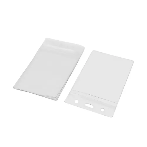 Plastik Zip-verschluss Vertikal Ausweis Kartenhalter Case 5 teile Durchsichtig