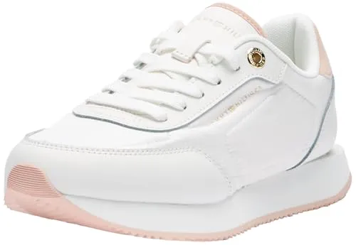 Tommy Hilfiger Damen Runner Sneaker Essential Runner Sportschuhe, Elfenbein (Pink Bloom), 37 - Damen-Sneaker mit stilvollem Design und hochwertigem Material, optimaler Tragekomfort und vielseitig kombinierbar für jeden Anlass.