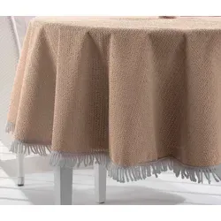 Beautex Tischdecke für Garten und Balkon - Strapazierfähige, rutschfeste Tischdecke in Beige für Outdoor-Einsätze, ideal für Camping und Terrassen mit einer Größe von 130 cm x 160 cm.