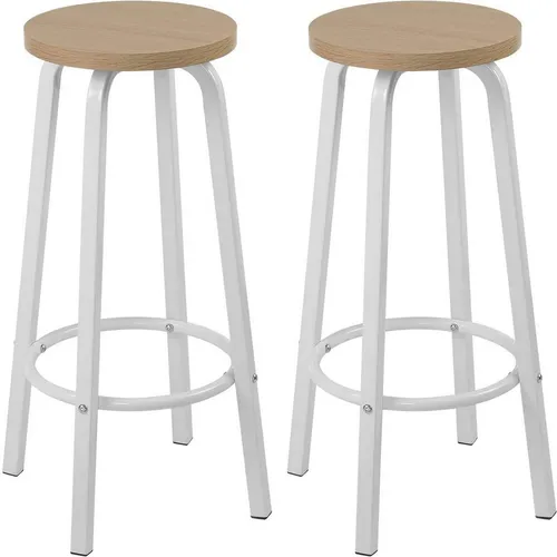 2x Barhocker Bistrohocker in Natur Hell Eiche