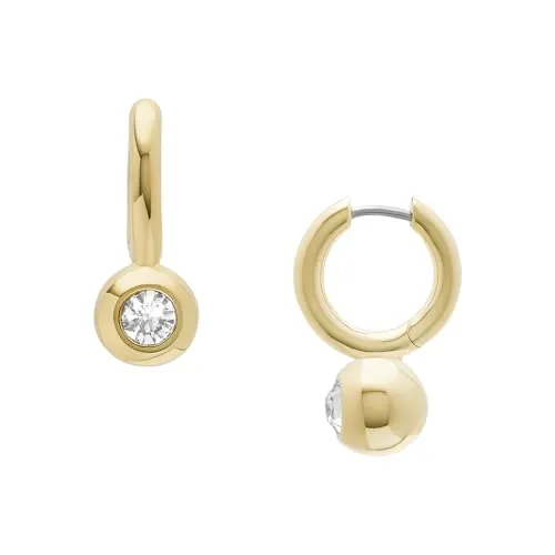 Fossil Damen-Ohrringe aus Messing oder Sterlingsilber, Sonnenschein-Gold - Elegante Ohrringe für Damen aus hochwertigem Messing oder Sterlingsilber, mit poliertem Finish und praktischem Bügelverschluss für einen komfortablen Sitz.