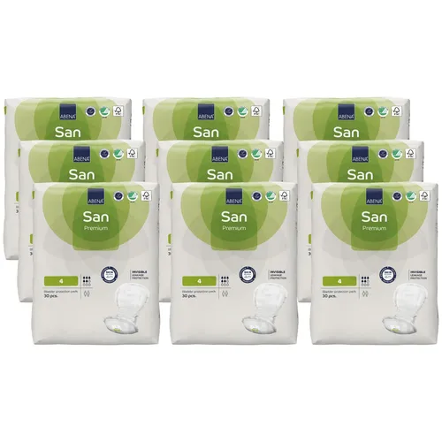 Abena San 4 Premium Komfort-Einlagen - Inkontinenzhilfen für Blasenschwäche, besonders saugstark mit 800 ml Kapazität und diskretem Komfort für den Alltag.