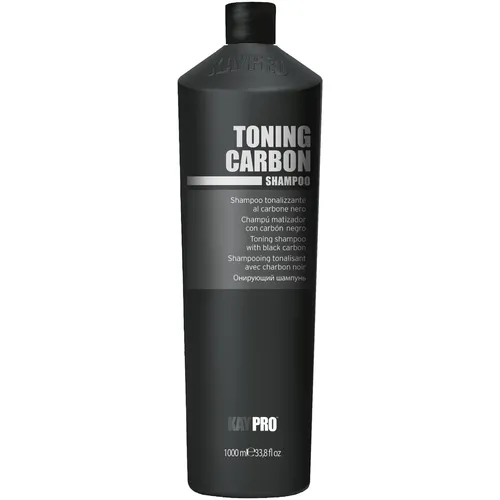 Kaypro Toning Carbon Shampoo 1000ml - Shampoo für gebleichtes und aschiges Haar, neutralisiert unerwünschte Nuancen und verstärkt die Leuchtkraft. Vegane Formel mit Vitaminen und Antioxidantien, frei von Parabenen und Silikonen.
