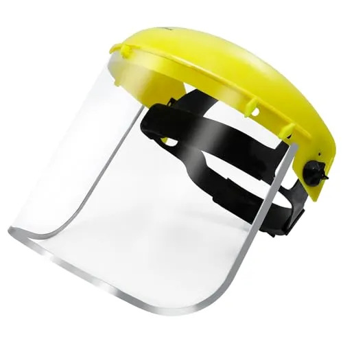 CCLIFE Gesichtsschutz mit Aluminiumverstärkten, Schutzvisier mit Verstellbarem Kopfband, Gesichtsschutzschild Einstellbar für Metallschneiden und Spritz- und Stirnschutz Visier EN 166