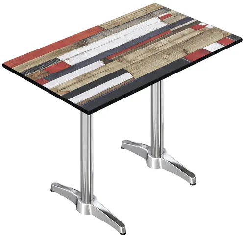 CPBL HPL Compact Bistro Stehtisch 130 x 80 x 110 cm - Vintage Bunt - Robuster Outdoor HPL Bistro Stehtisch mit edler Optik und hoher Tragkraft. Ideal für Gartenpartys oder Veranstaltungen. Witterungsbeständig und für bis zu 6 Personen geeignet.