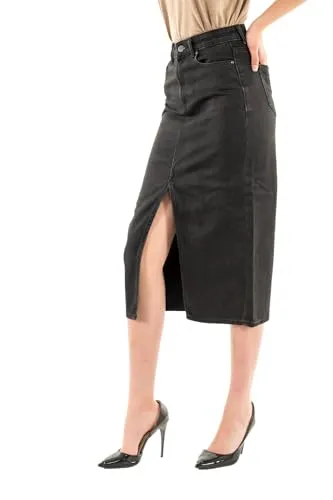 ONLY ONLBIANCA MIDI Skirt DNM REA NOOS - Stylischer Jeansrock für Damen von ONLY mit modischem Gehschlitz und praktischen Reißverschluss, perfekt für trendbewusste Outfits.