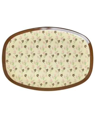 ReWu Rice Melamin Teller Tablet - Blumenmeer - Geschirr Melamingeschirr Kindergeschirr Kinder Camping BBQ Picknick Bruchsicher BPA-frei Wiederverwendbar Plastikgeschirr 30 x 22 cm