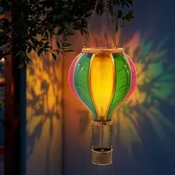 Solar LED Heißluftballon Lampe bunt zum Hängen