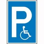Betriebsausstattung24® Parkplatzschild aus Kunststoff | P - Rollstuhlfahrer | für Ihren Parkplatz | Maße 25,0 x 40,0 cm | Behindertenparkplatz