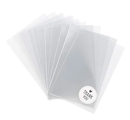 Cellophantüten Klar,ilauke 200 Stück 10 x 15 cm Süßigkeiten Tüten, Tansparent Plätzche Cellophan,OPP Geschenktüten zum Hochzeit und Weihnachten für Schokolade Kekse Schmuck