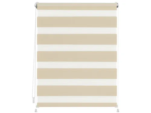 Doppelrollo Duo Rollo Klemmfix - LICHTBLICK ORIGINAL, beige 90 cm x 150 cm - Rollos mit einfacher Klemm-Montage ohne Bohren, halbtransparent für optimalen Licht- und Sichtschutz, ideal für Fenster und Türen.