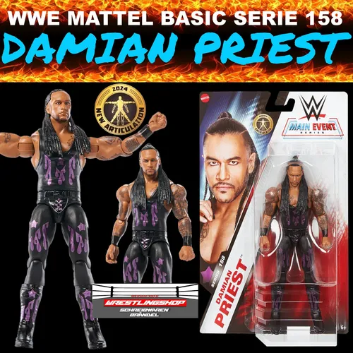 WWE MATTEL BASIC MAIN EVENT SERIE 158 DAMIAN PRIEST WRESTLING ACTION FIGUR ELITE