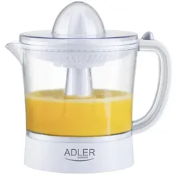 Adler AD 4009 Elektrische Zitruspresse 60W 1l weiß 2 Presskegel Saftpresse Entsafter Orangenpresse