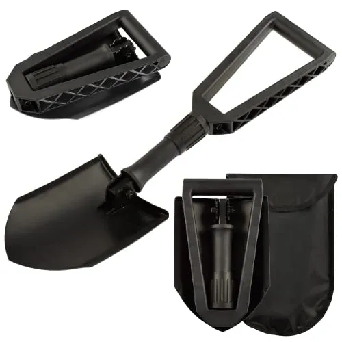 ROCKFOXX Klappspaten Outdoor Survival Camping Schaufel Schüppe Klappschaufel Spaten aus Metall Garten Arbeit Notfall inkl. Tasche