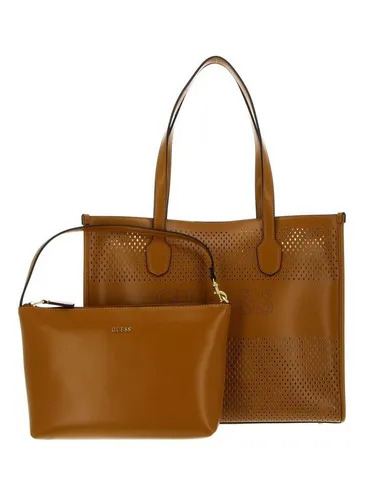 Guess Schultertasche Katey Perf (Set, 2-tlg) - Elegante Schultertasche im 2-teiligen Set mit geräumigem Hauptfach und zusätzlicher Utensilientasche. Ideal für modebewusste Frauen, die Stil und Funktionalität schätzen.