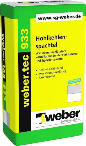 weber.tec 933 Hohlkehlenspachtel 25kg in grau von Saint Gobain