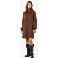 Noisy May Damen Langarm Strickkleid NMTIMMY - Stylisches Regular Fit Mini Pullover Dress mit Rundhals Stehkragen, perfekt für den Herbst und Winter, in elegantem Braun und Größe M.