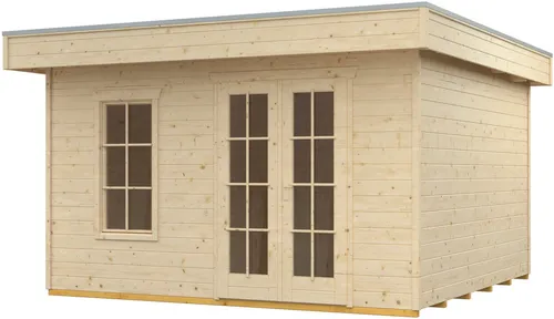 Skan Holz Holz-Gartenhaus Breda Natur 380 cm x 300 cm von SKAN HOLZ