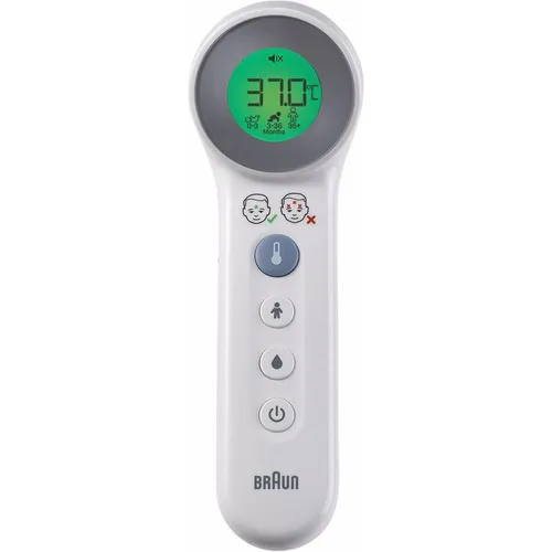 Braun Healthcare BNT400EE No Touch + Touch Thermometer - Fieberthermometer für Babys mit Altersgenauigkeit für präzise Messungen ohne Berührung, ideal für eine stressfreie Temperaturkontrolle.