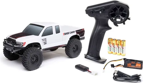 Axial 1/24 SCX24 Base Camp 4X4 RTR Brushed Rock Crawler - App- & ferngesteuerte Crawler, voll ausgestattet mit stylischer Karosserie und inkl. Akku & Ladegerät für sofortigen Fahrspaß.