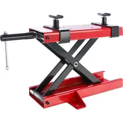 Arebos Scherenwagenheber Motorradheber mit Kurbel, 0,5 t Tragkraft - Montageständer für Motorräder, höhenverstellbar von 95-375 mm. Mit gummierten Trägern für Kratzschutz und Sicherheitsstift für Stabilität. Ideal für einfache Reparaturen und Servicearbeiten.