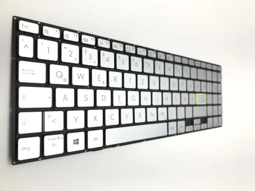 T-ProTek DEUTSCHE - Tastatur Keyboard Silber mit Beleuchtung kompatibel für Asus VivoBook 15 X521