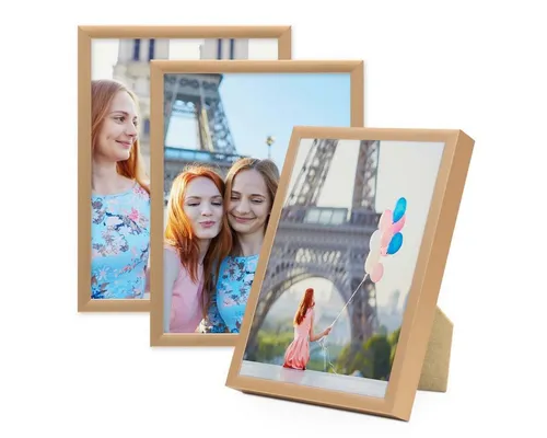 PHOTOLINI Bilderrahmen 3er Set Aluminium Modern Schmal