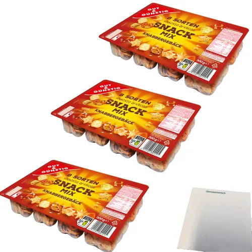 Gut&Günstig Snack Mix knusprige Knabbervielfalt 3er Pack 3x300g Packung usy