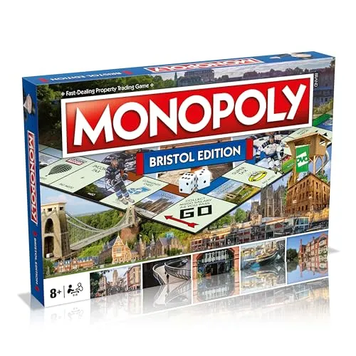 Winning Moves Bristol Monopoly-Brettspiel, Rundgang durch das Brett, Kaufen, Tauschen auf dem Weg zum Erfolg, EIN tolles Geschenk für Kinder ab 8 Jahren
