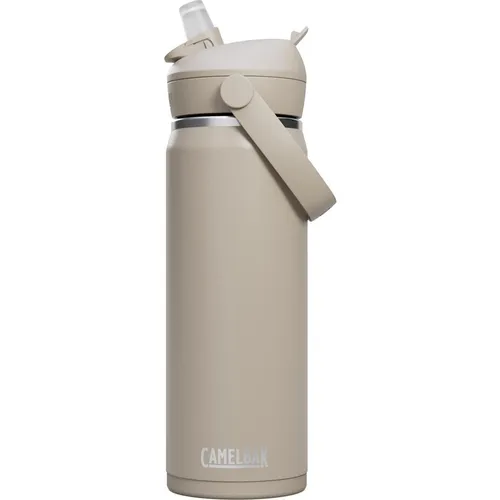 Camelbak Thrive Flip Straw VSS 0,6L stone - Trinkflasche mit innovativem Flip, Bite, Sip-Design für bequemes Trinken ohne Kippen. Vakuumisolierter Edelstahl hält Getränke stundenlang kalt – ideal für Sport und Alltag.