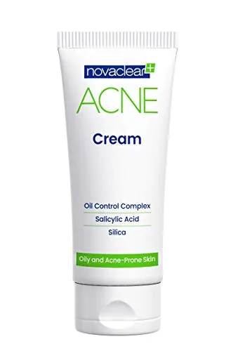 Novaclear Akne-Creme - Anti Pickel Creme mit Salicylsäure, Talgkontrolle für fettige Haut, Akne-Behandlungscreme mit feuchtigkeitsspendender Formel 40 ml
