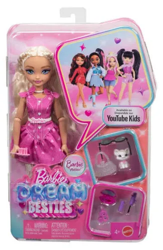 Barbie Dream Besties „Malibu“ Puppe und Accessoires, bewegliche Modepuppe und thematische Teile, Modepuppe, Weiblich, 4 Jahr(e), 298 mm, Mehrfarbig