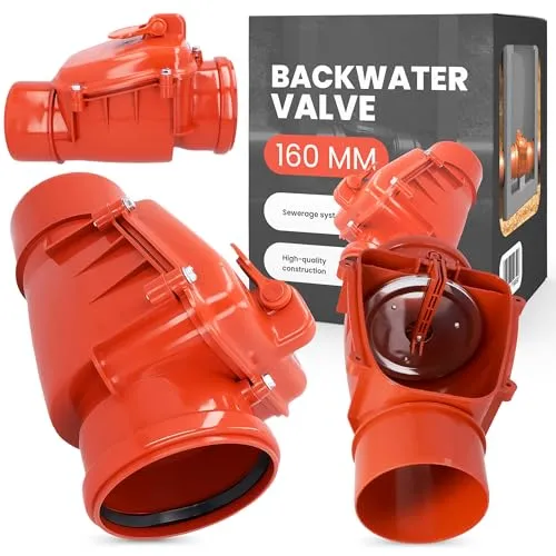 Rückstauklappe dn 160 PVC Abwasser Rückstauventil Rückstauverschluss Rückschlagklappe mit Verriegelbarer Rattenschutz für Abwasserrohr Abfluss