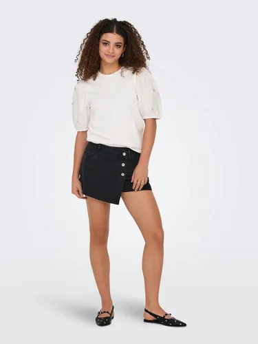 ONLY Jeansshorts ONLLESLY REG LB DNM SKORT BJ NOOS Schwarz XS - Modischer Jeansrock aus 100% Baumwolle mit pflegeleichten Eigenschaften. Ideal für den Sommer, überzeugt durch den Regular Fit und die praktische Taschenaufteilung.