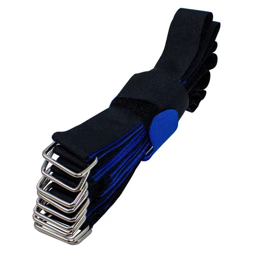 10x Klett Kabelbinder 800 x 38mm Schwarz Blau normal Wiederverwendbar Klettbinde