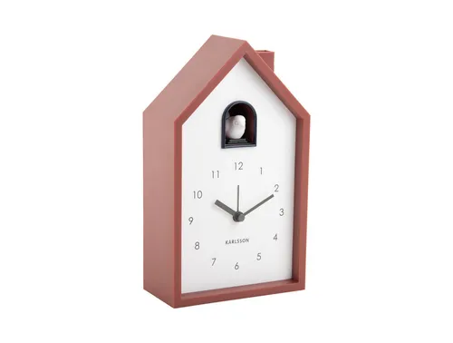 Karlsson Wecker Modern Cuckoo - Stylischer Wecker in Weiß und Altrosa mit praktischer Weckfunktion, ideal für moderne Dekoration in jedem Raum.