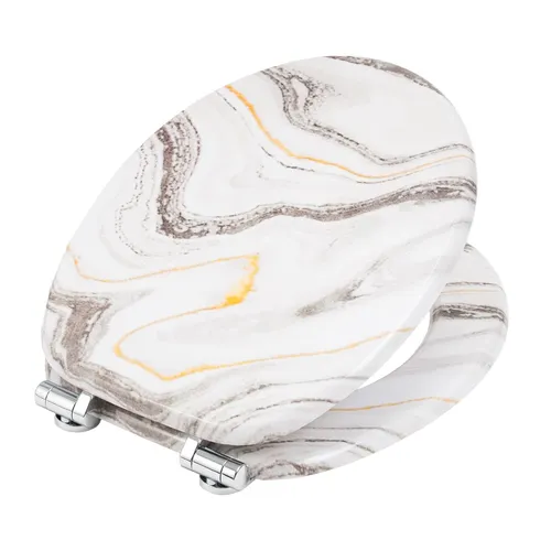 Toilettensitz Toilettendeckel WC Sitz Klodeckel Absenkautomatik MDF Klobrille