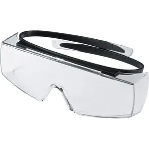Uvex Schutzbrille super OTG 9169080, klar, Überbrille, schwarz, für Brillenträger