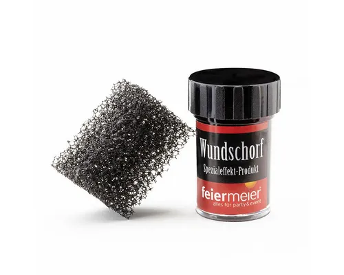 feiermeier Theaterschminke Kunstblut Set - Wundschorf Blut 15ml + Schwamm