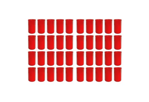 HAC24 Grabkerze Grablicht Brenner Friedhofskerzen Trauerlicht Gedenkkerze (Set, 40-tlg), rot, ohne Deckel