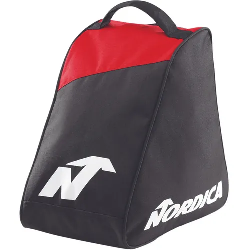 Nordica Boot Bag Lite schwarz/rot - Bootbag für Skischuhe, kompakt und leicht, aus langlebigem, wetterfestem TPE-beschichtetem Polyester – ideal für sicheren Transport und Aufbewahrung.