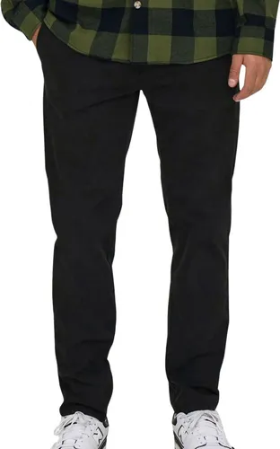 ONLY & SONS Herren Onsfree Regular 0183 Pant - Schwarze Stoffhose für Herren, ideal für Wanderungen und Outdoor-Aktivitäten, bietet hohen Tragekomfort und Stil.