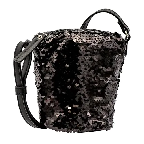 TOM TAILOR Denim Sterling Damen Handytasche Umhängetasche Mittelgroß Schwarz