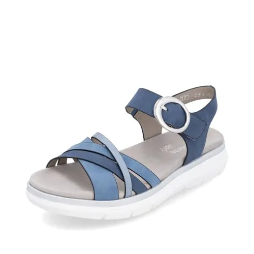 Remonte Damen Riemchensandalen D2K55 - Wanderschuhe: Bequeme und flache Riemchensandalen mit herausnehmbarer Innensohle für optimalen Tragekomfort im Sommer.