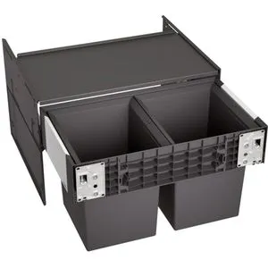 Blanco Select II Compact 60/2 Abfallsammler - Haushaltszubehör mit 2x 17L Eimern, ideal für platzsparenden Einbau vor Niederdruckboilern und optimale Raumnutzung im Unterschrank.