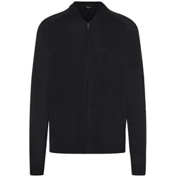 MAERZ Muenchen Strickjacke aus Schurwolle mit kleinem Stehkragen in Black, Größe 60