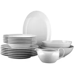 Seltmann Weiden Tafelservice Rondo Liane Weiß 16er Set - 16-teiliges Tafelservice aus hochwertigem Porzellan im zeitlosen Design, perfekt für den täglichen Gebrauch und stilvolle Anlässe.