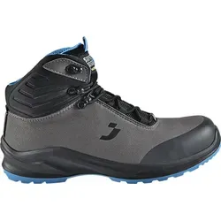 Safety-Jogger Modulo Mid S3S ESD Sicherheitsschuhe - Hochwertige Arbeitsschuhe in Größe 38, antistatisch und schmutz- sowie wasserabweisend. Mit Nano Carbon Zehenschutzkappe und rutschfester BASF PU-Sohle, ideal für Bau und Industrie.